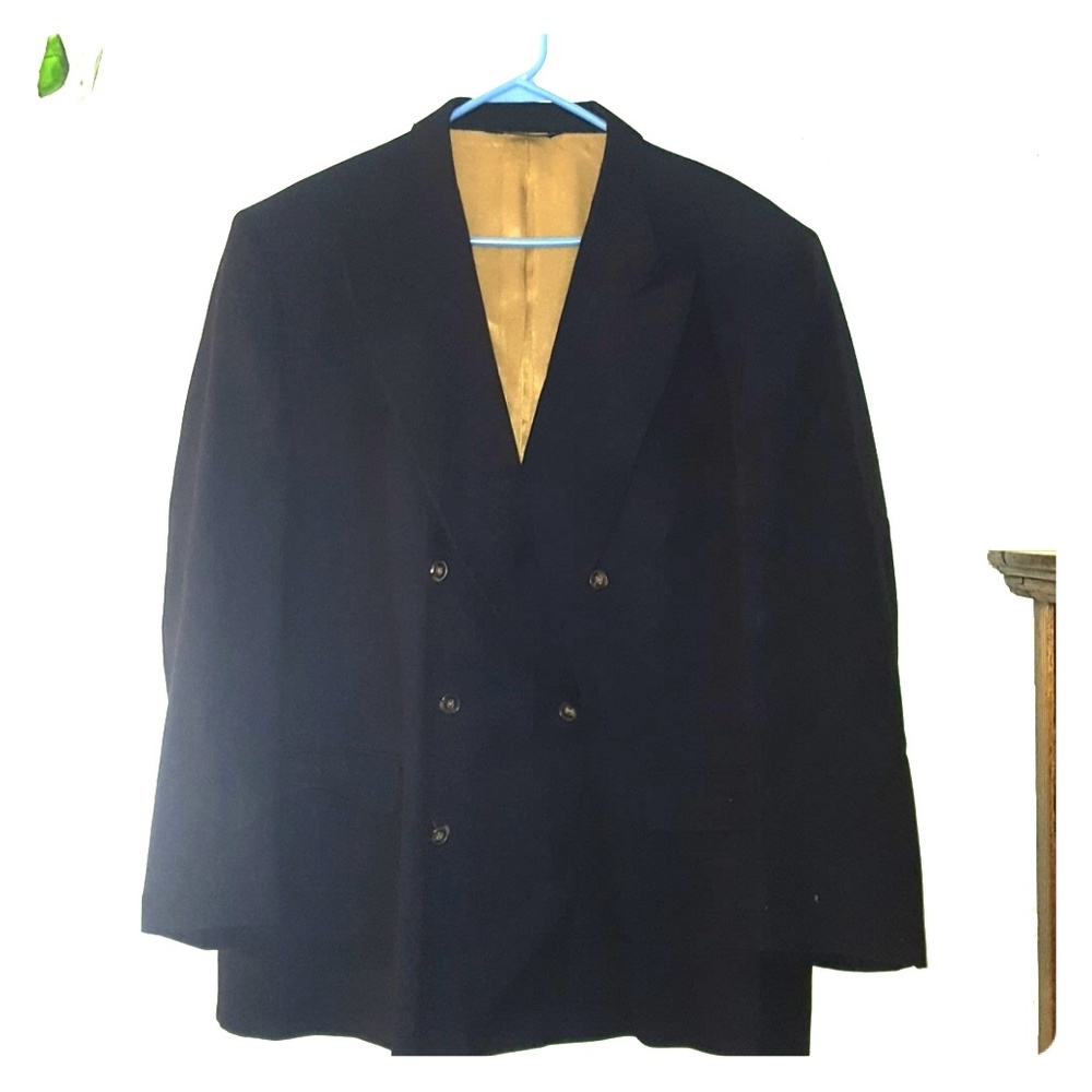Mens Black and gold-lined Twill Blazer